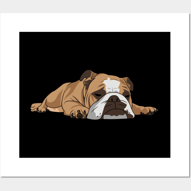 English Bulldog - Lazy English Bulldog Wall Art by Kudostees